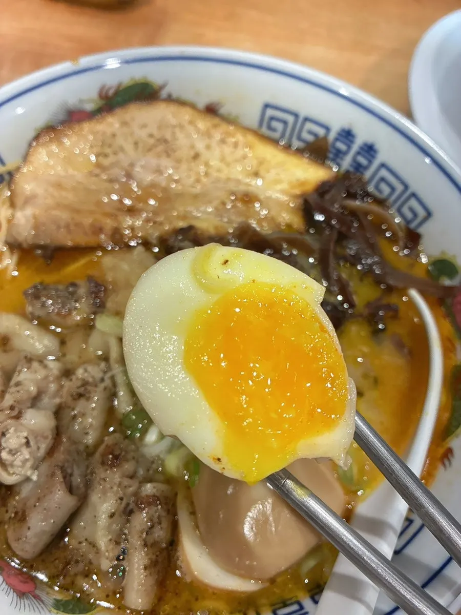 Beef tripe topping on motsu tonkotsu ramen