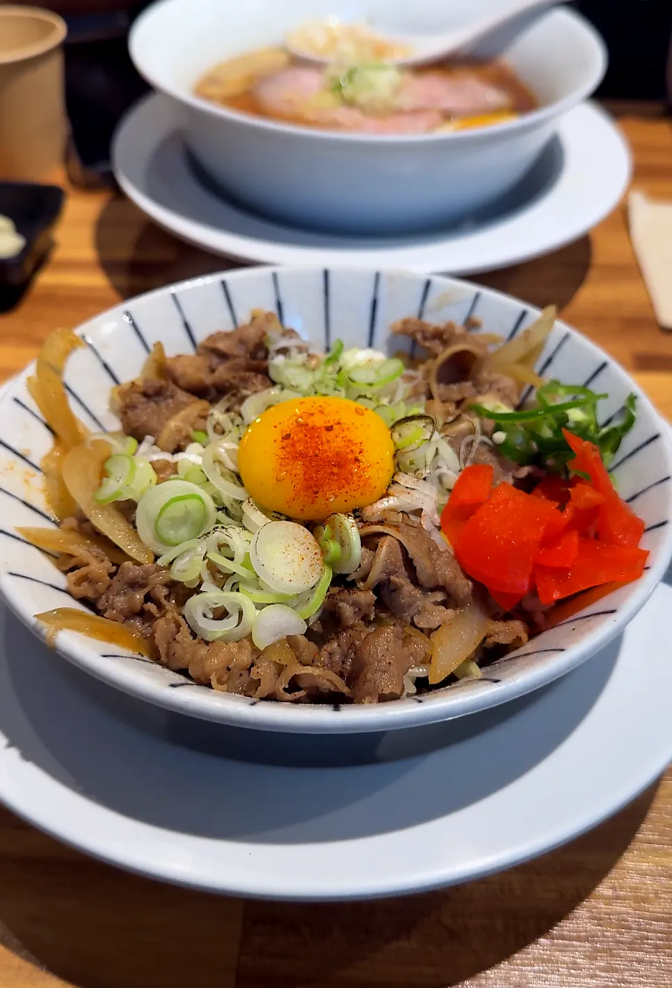 Shoyu ramen topped with thick slices of chashu