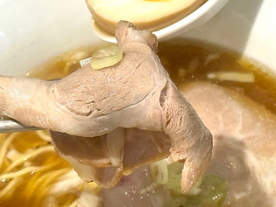 Bowl of tori paitan ramen with milky-white broth