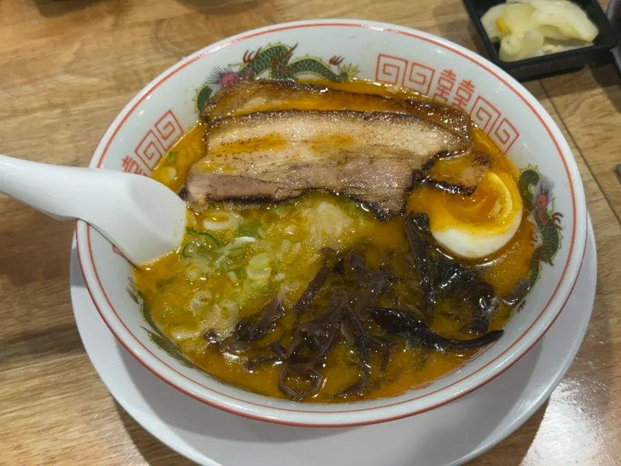 멘츠루 시청점 매운돈코츠라멘 한 그릇