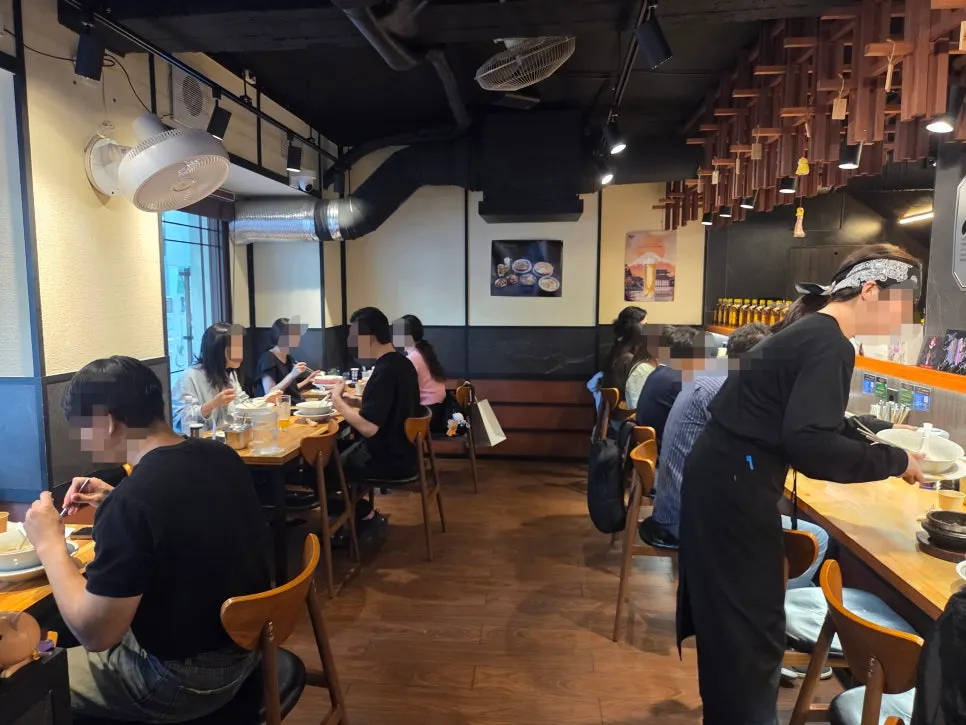 Interior seating shown to guests after ordering at the kiosk