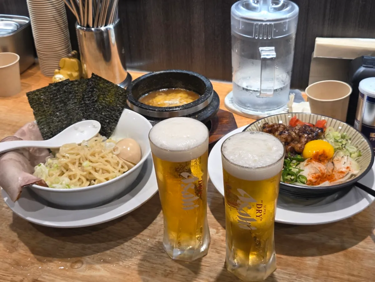 Two glasses of 330ml draft beer