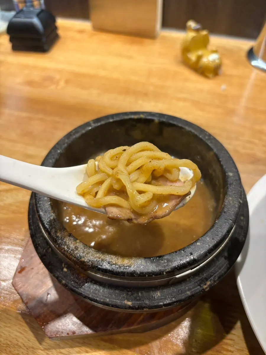 Tsukemen noodles wrapped in seaweed