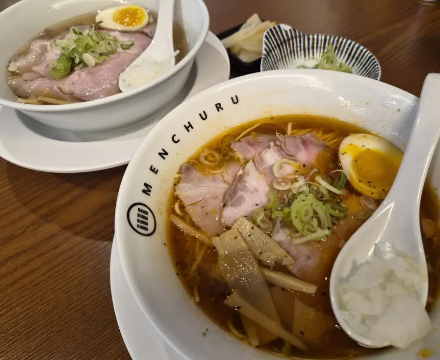 Full bowl of spicy shoyu ramen