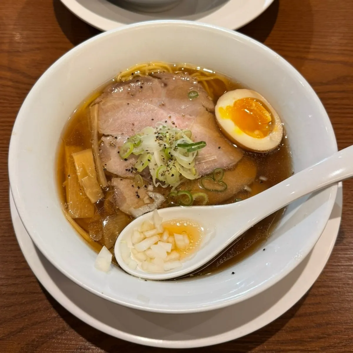 A bowl of shoyu ramen at Mentsuru Children's Grand Park Branch