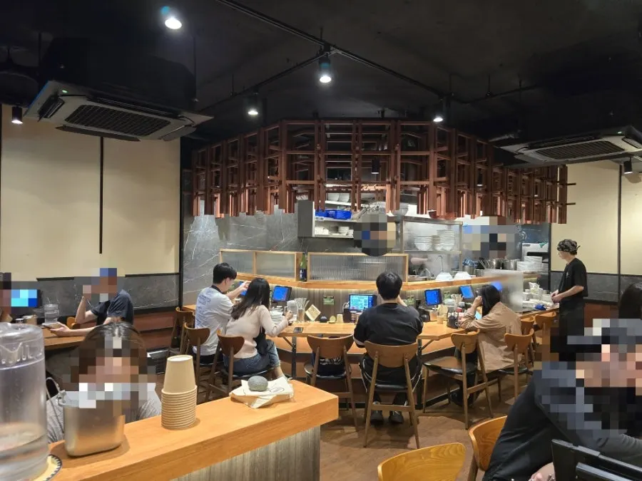 View of Mentsuru's open kitchen