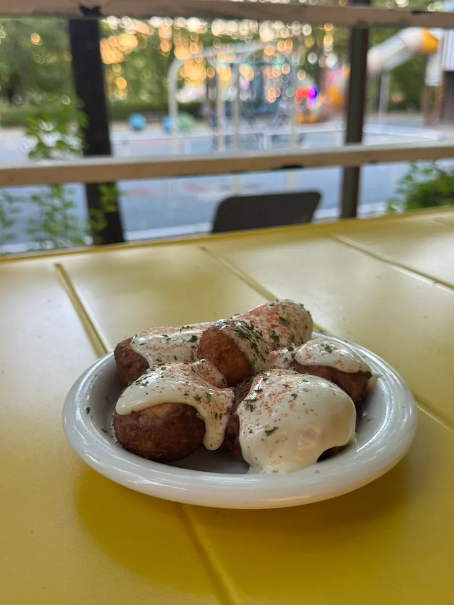 A plate of truffle baby potato fries