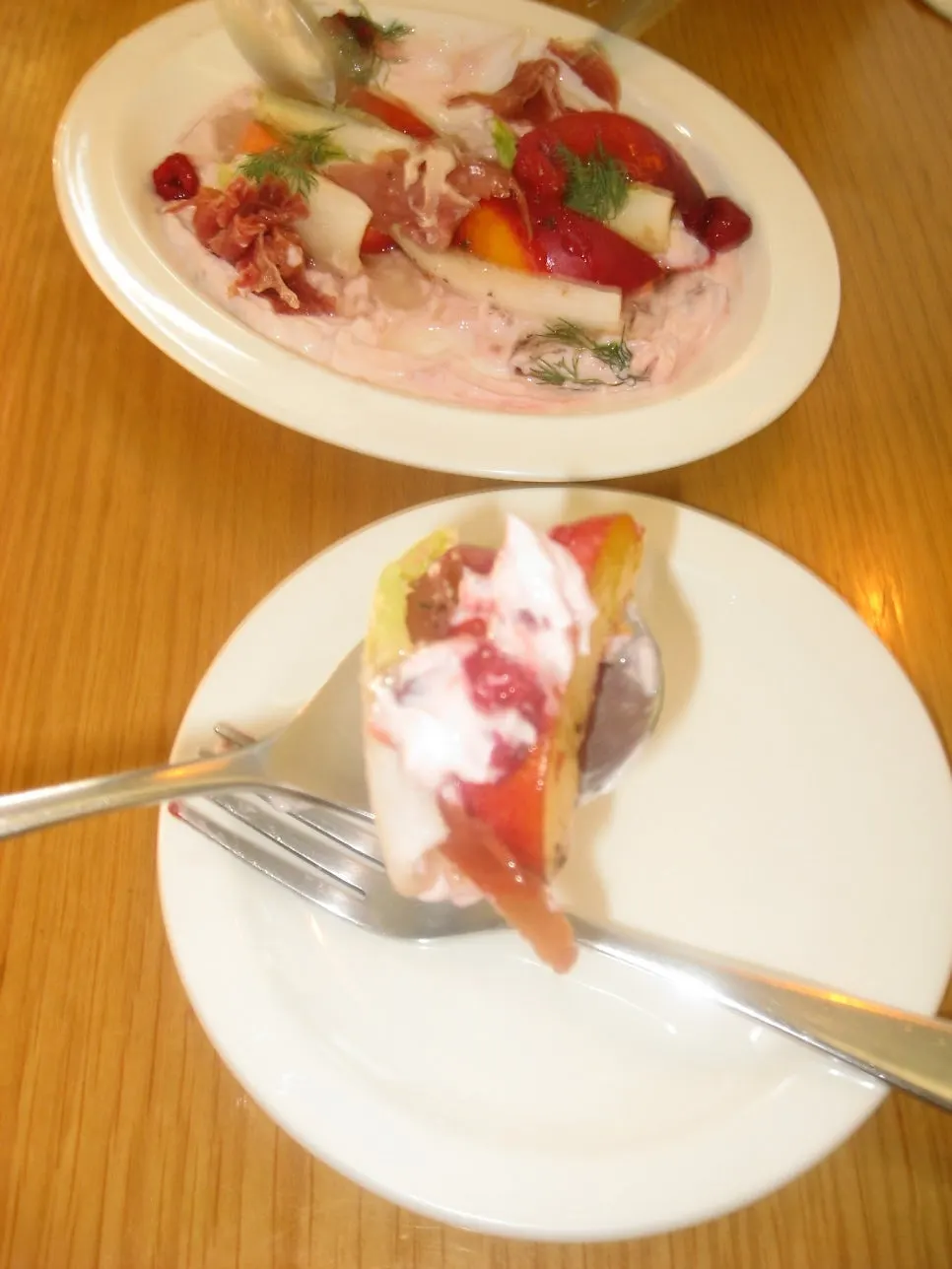 Plate of raspberry endive salad