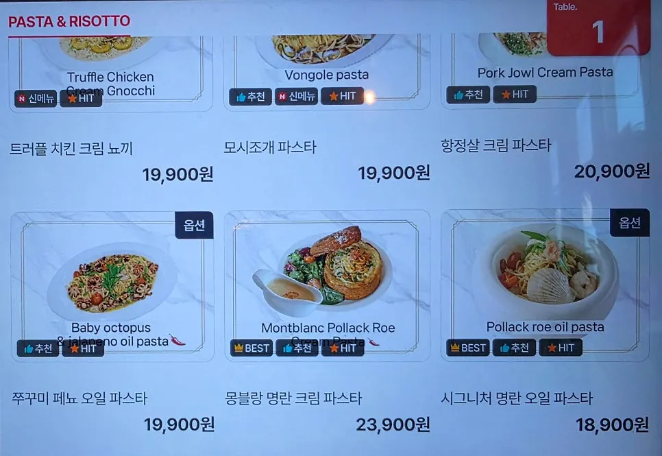 Steak menu page