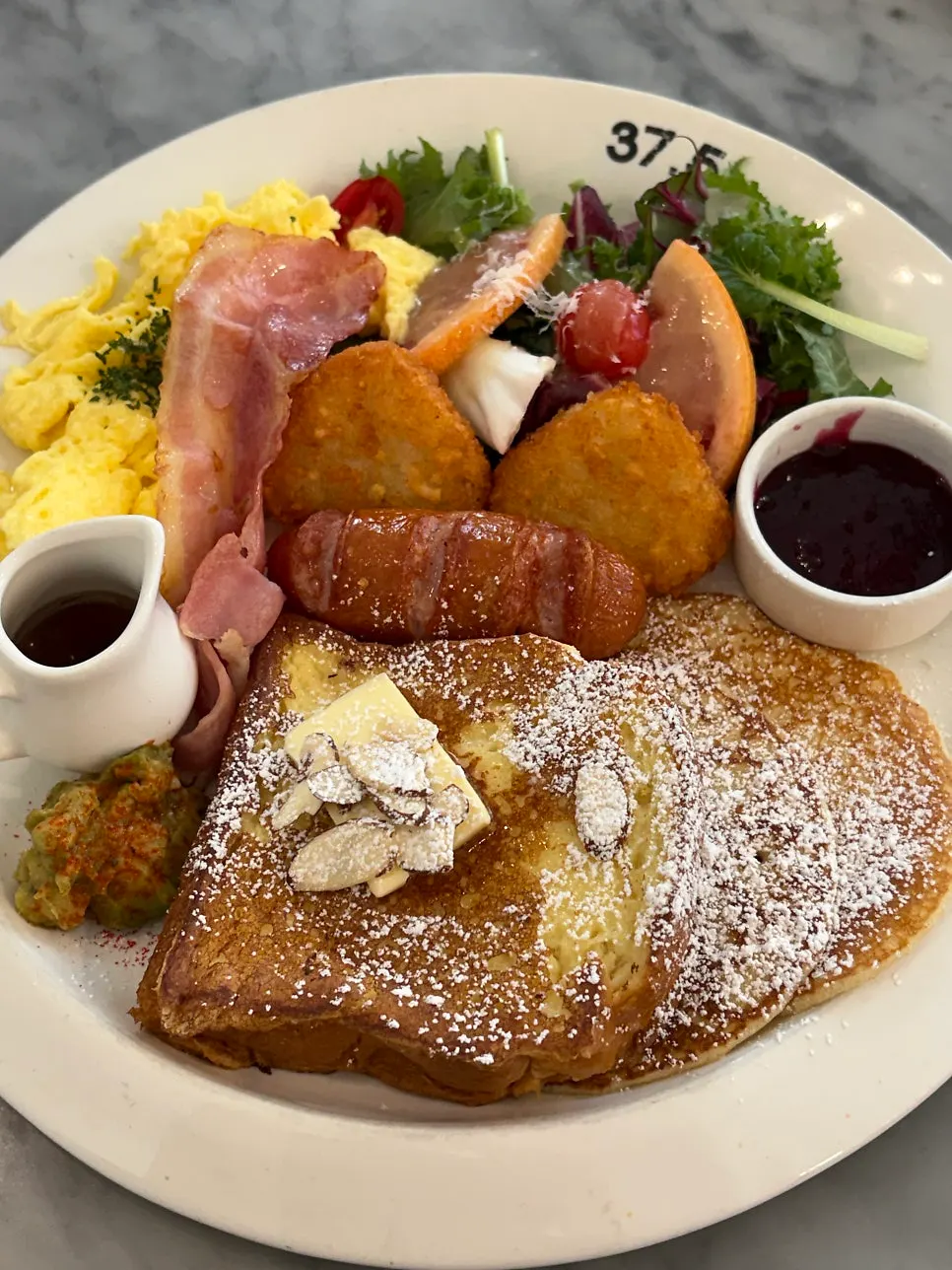 Hearty all-American brunch plate