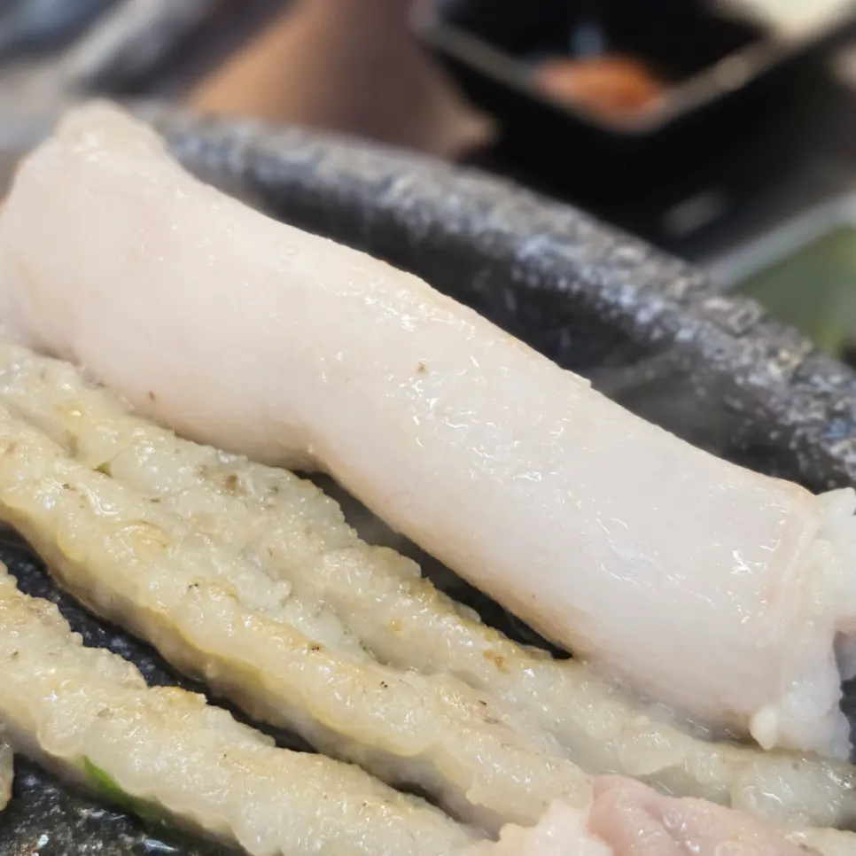 두툼한 한우 대창 클로즈업