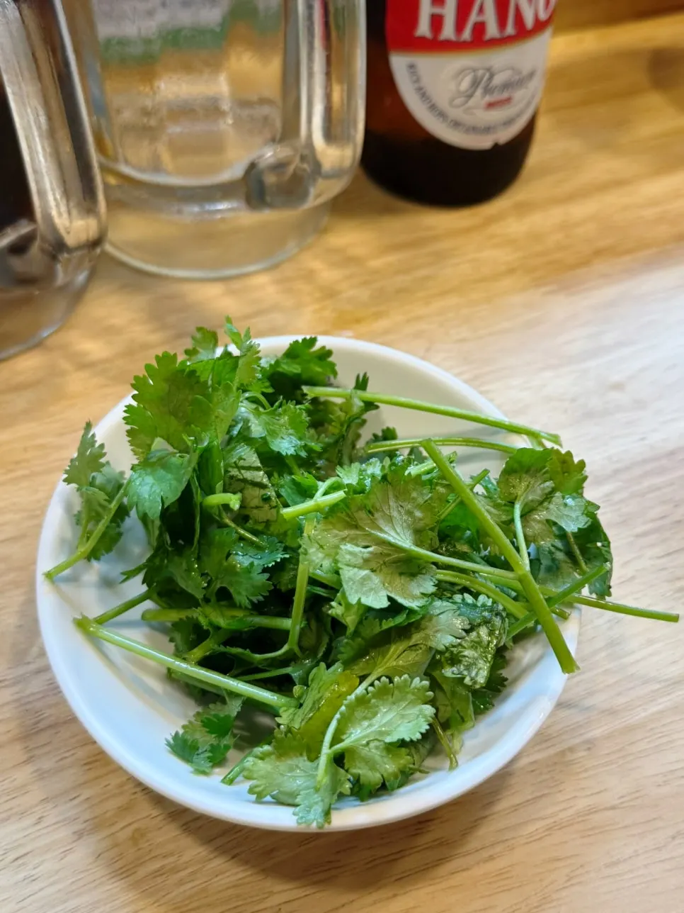 Pho topped with three different cuts of meat