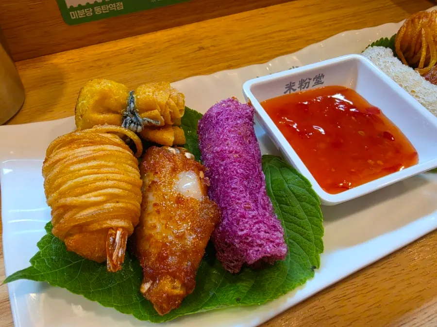 Close-up of freshly fried, crispy assorted fritters