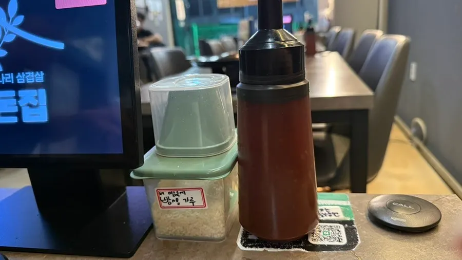 Breadcrumbs and sweet-spicy sauce set on the table