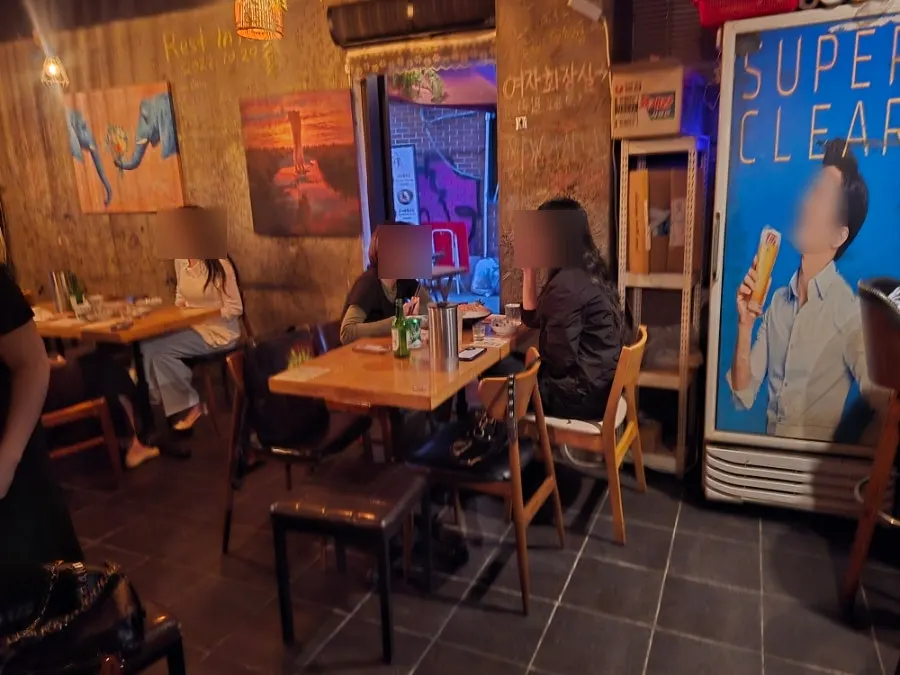 Softly lit seating inside Midoriya