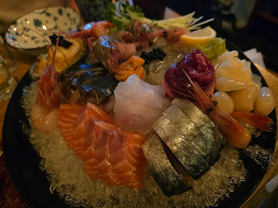 A generous assortment of aged sashimi