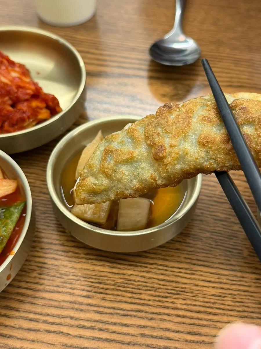 Half plate of crispy fried dumplings ordered
