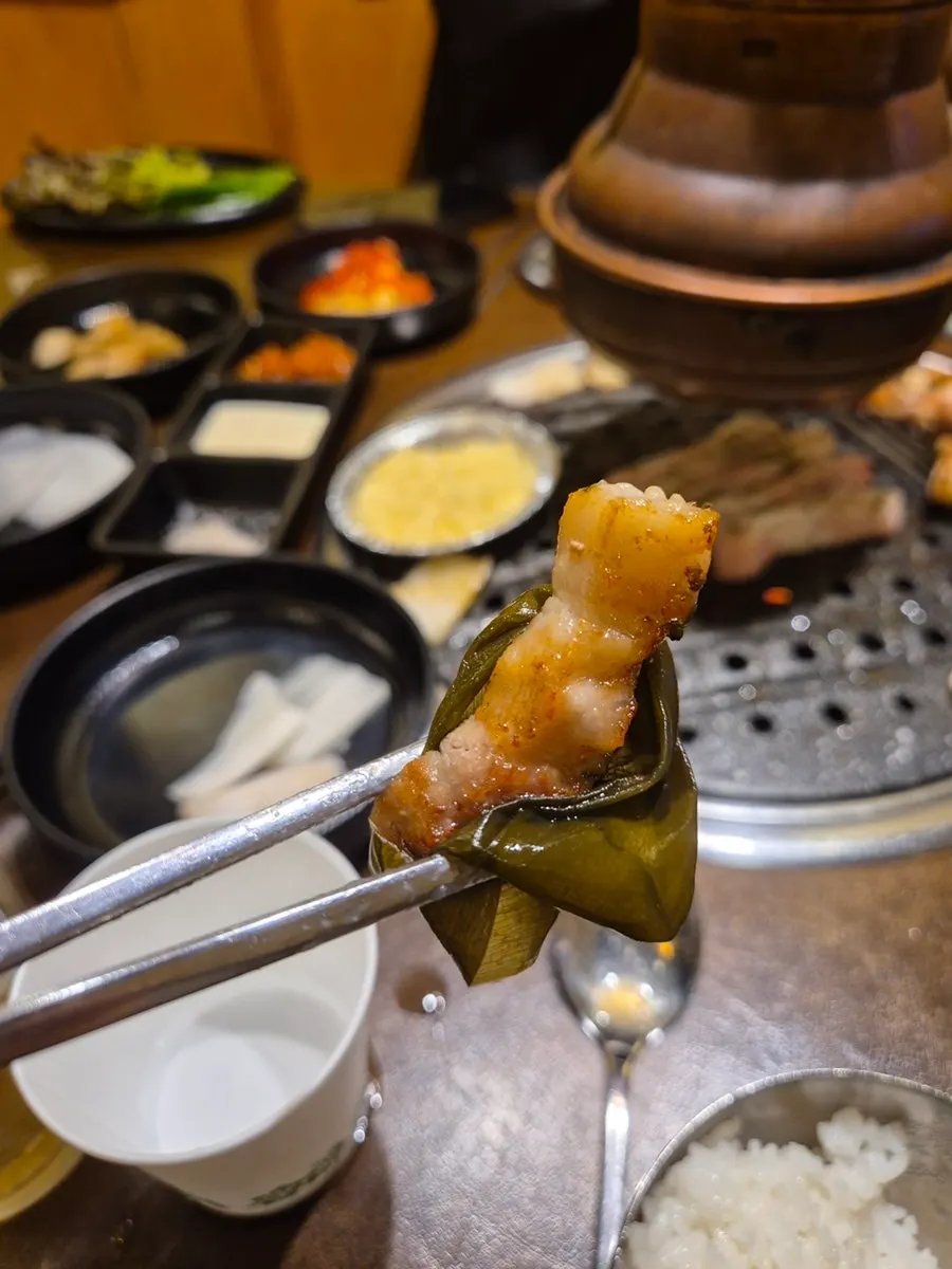 A juicy piece of fresh pork belly