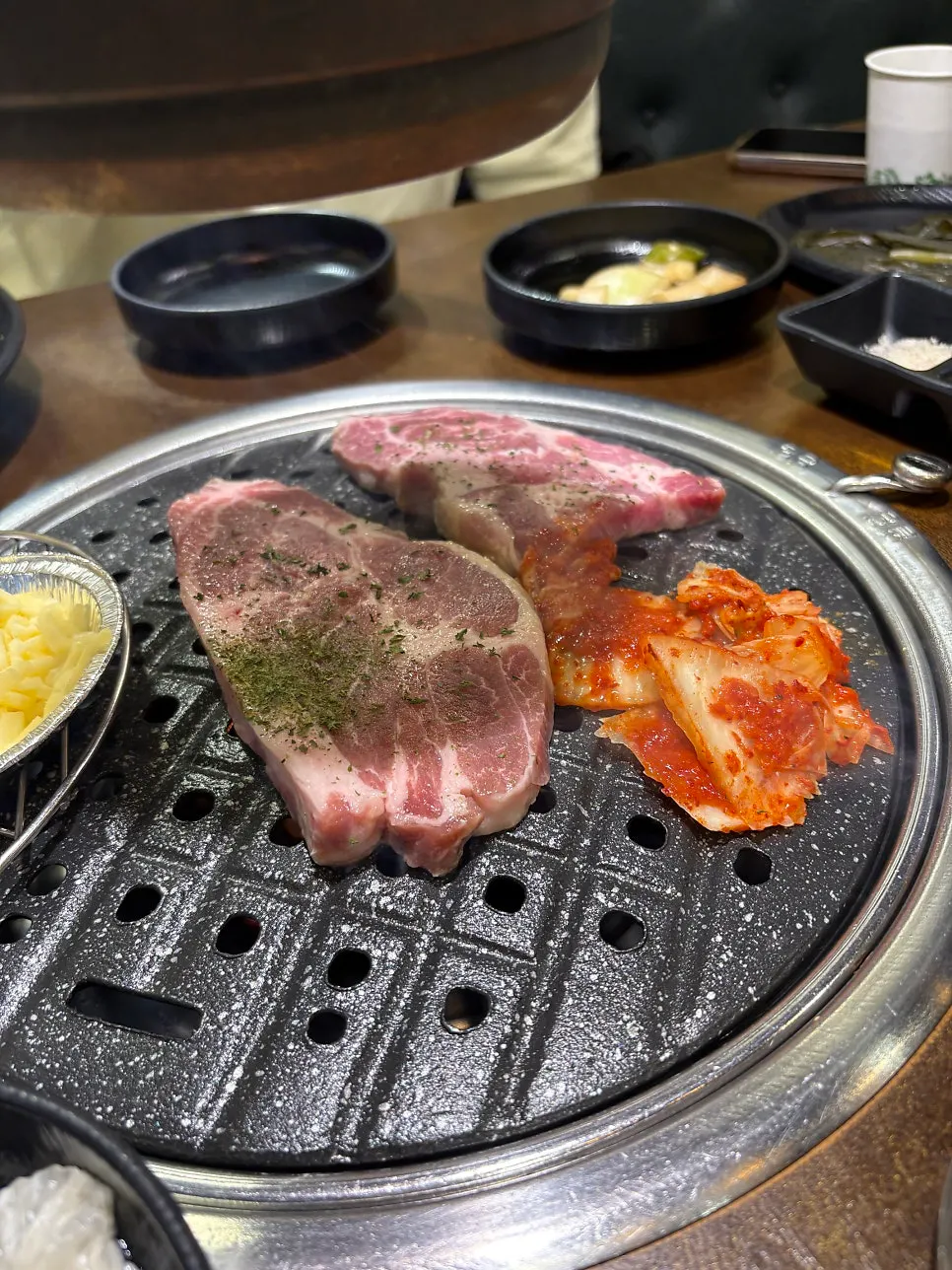 Samgyeopsal turning golden brown