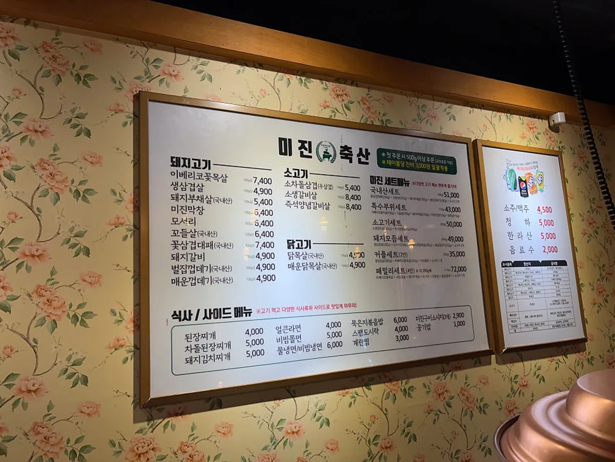 The meat spread at Mijin Chuksan Sinjurye-jeom