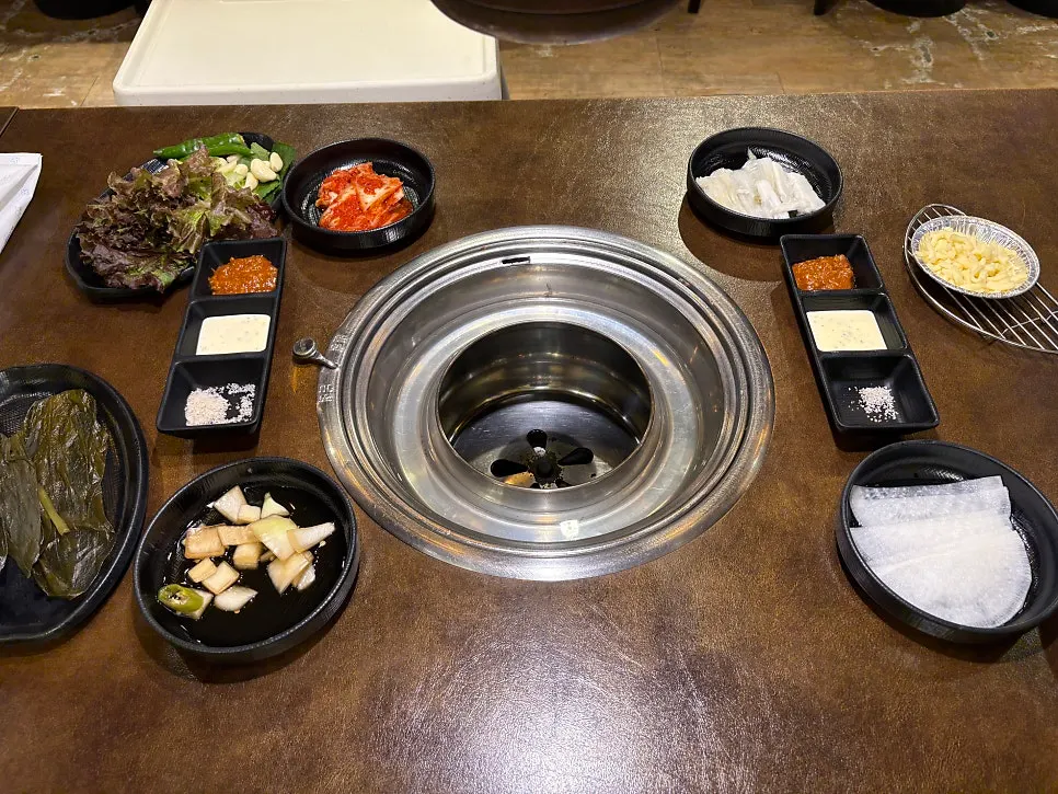 The table near the end of the meal
