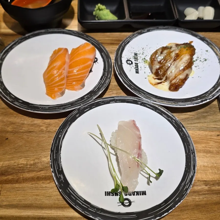 Plate of sushi ordered extra via QR code