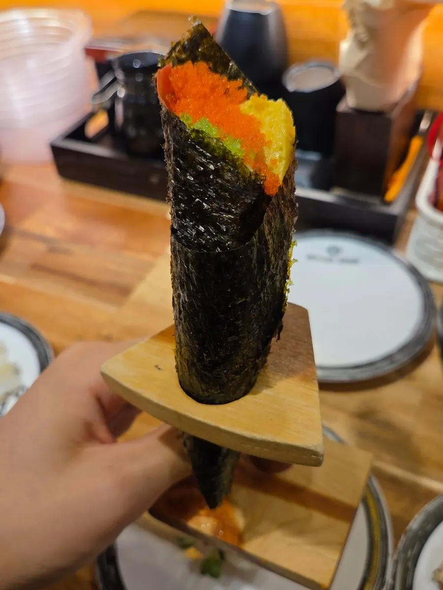 An additional sushi plate ordered