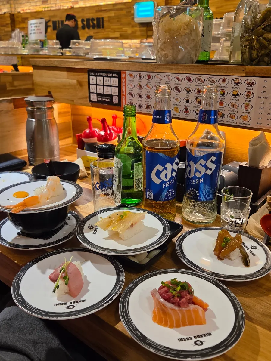 A plate of sushi at Mikado Sushi Pyeongtaek Station Branch