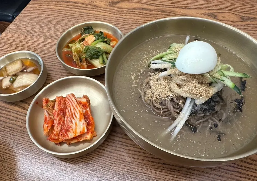 Menu board and prices at Samiri Makguksu Migeum Branch