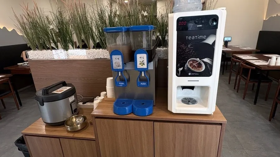 Sikhye and plum tea corner inside the store