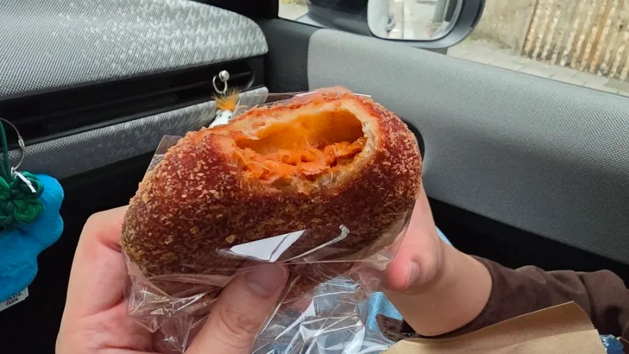 Hot chicken croquette at Milbat Bakery Pyeongchon