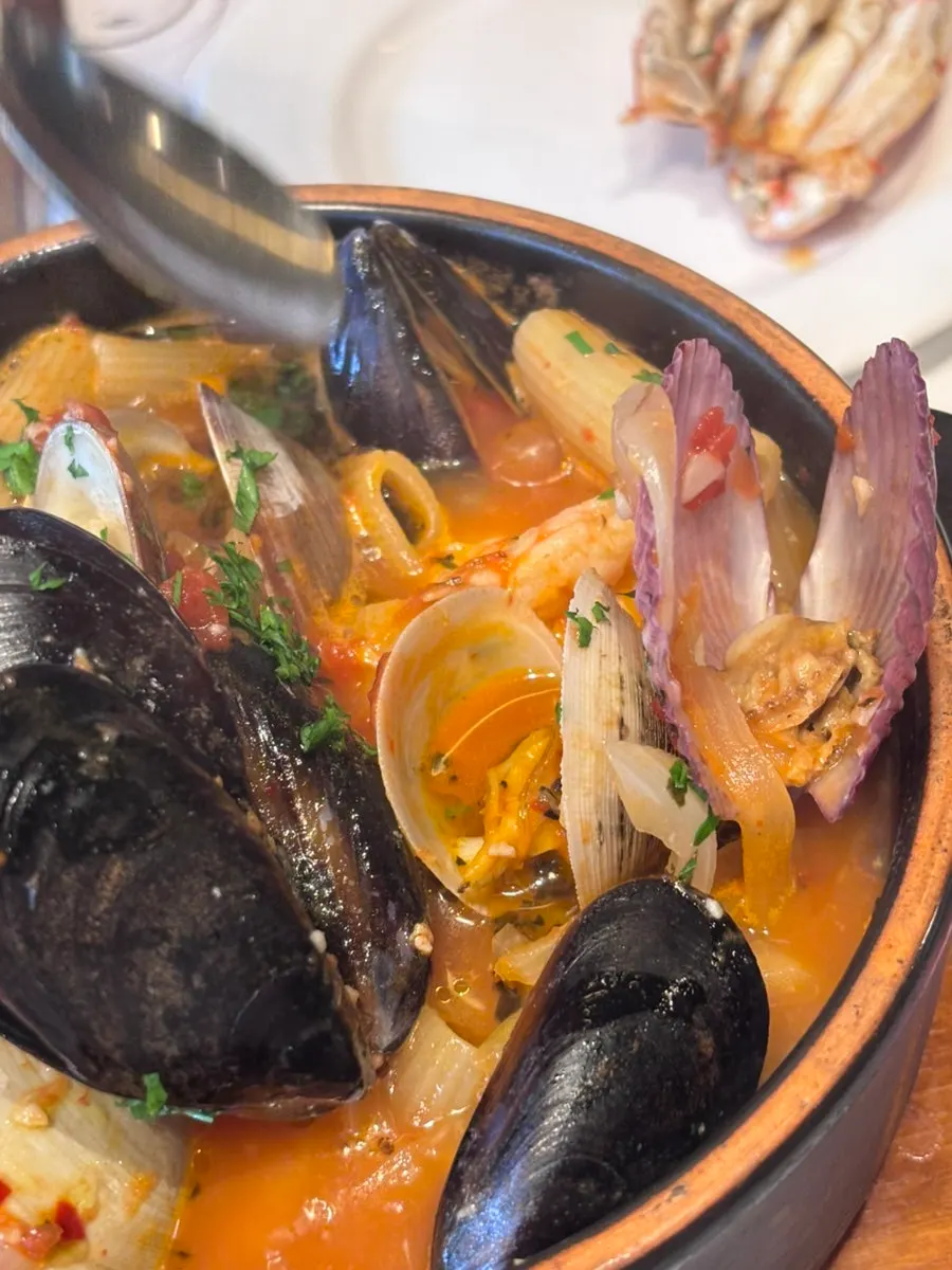 Close-up of the pesce pasta