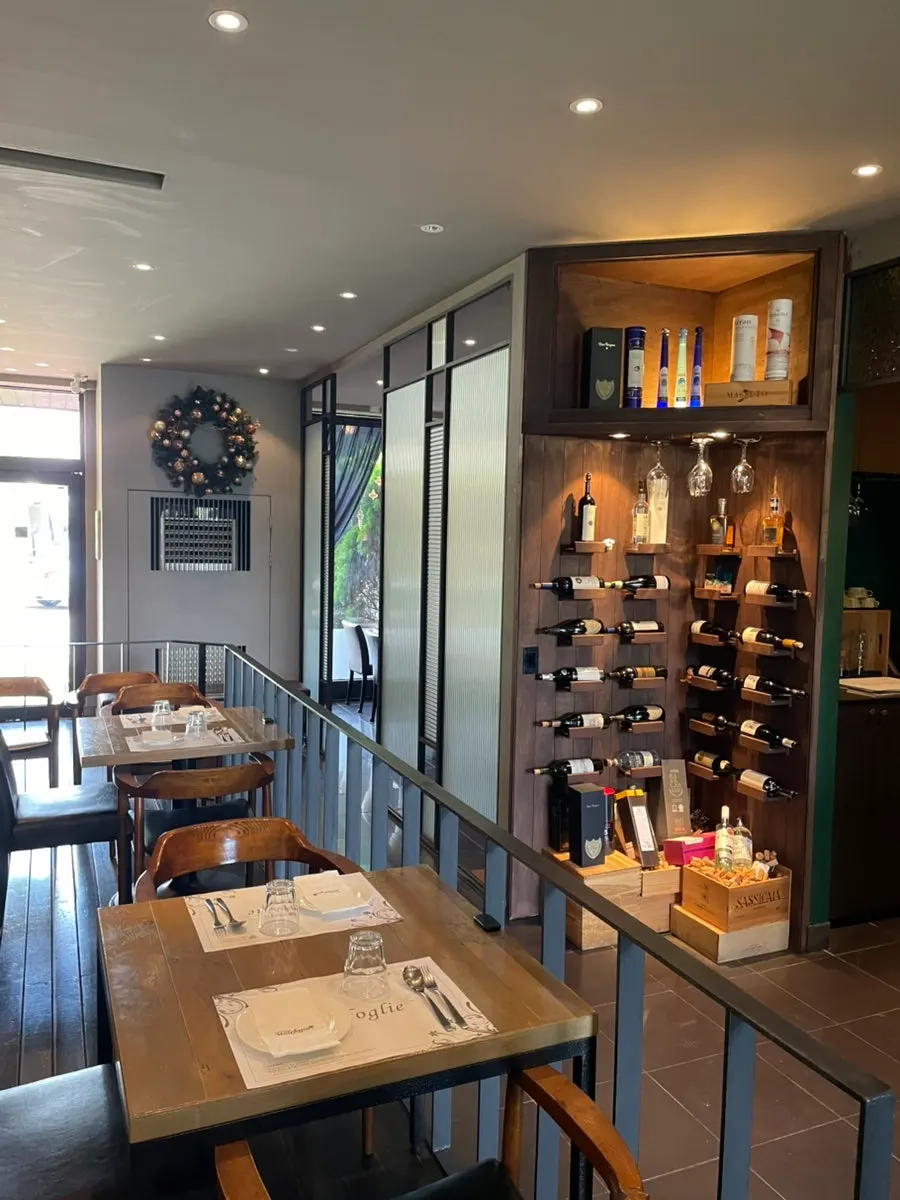 Interior of Millepollie with wine on display