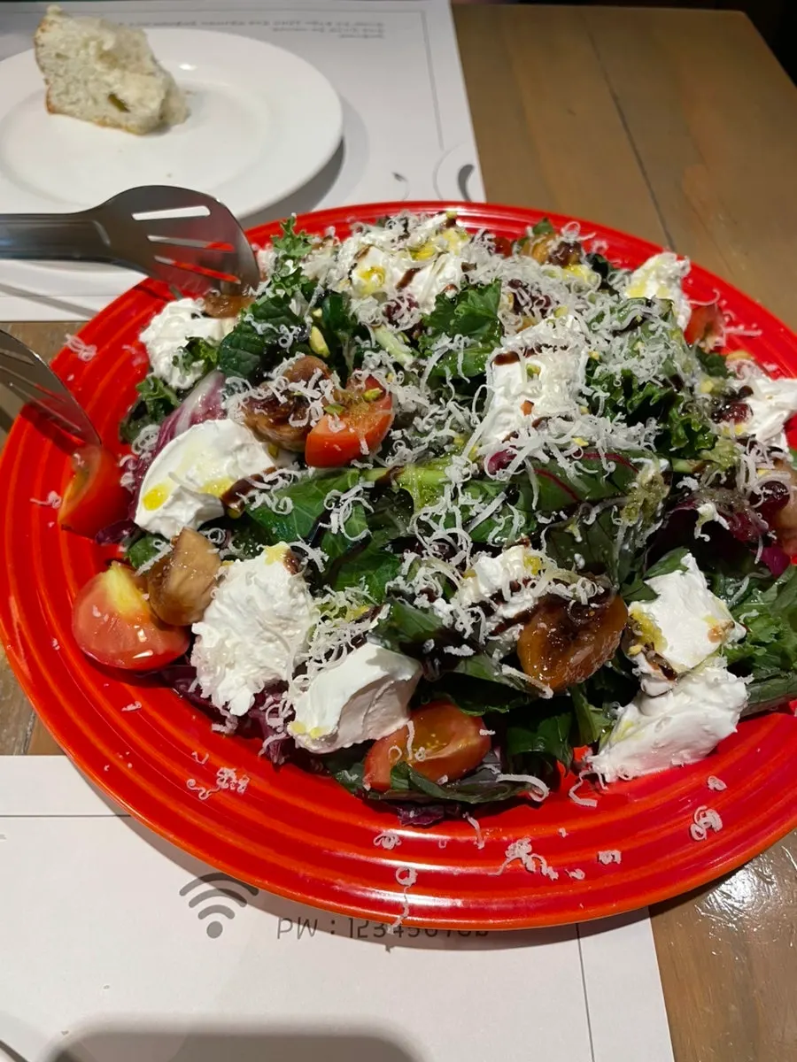 A plate of ricotta cheese salad