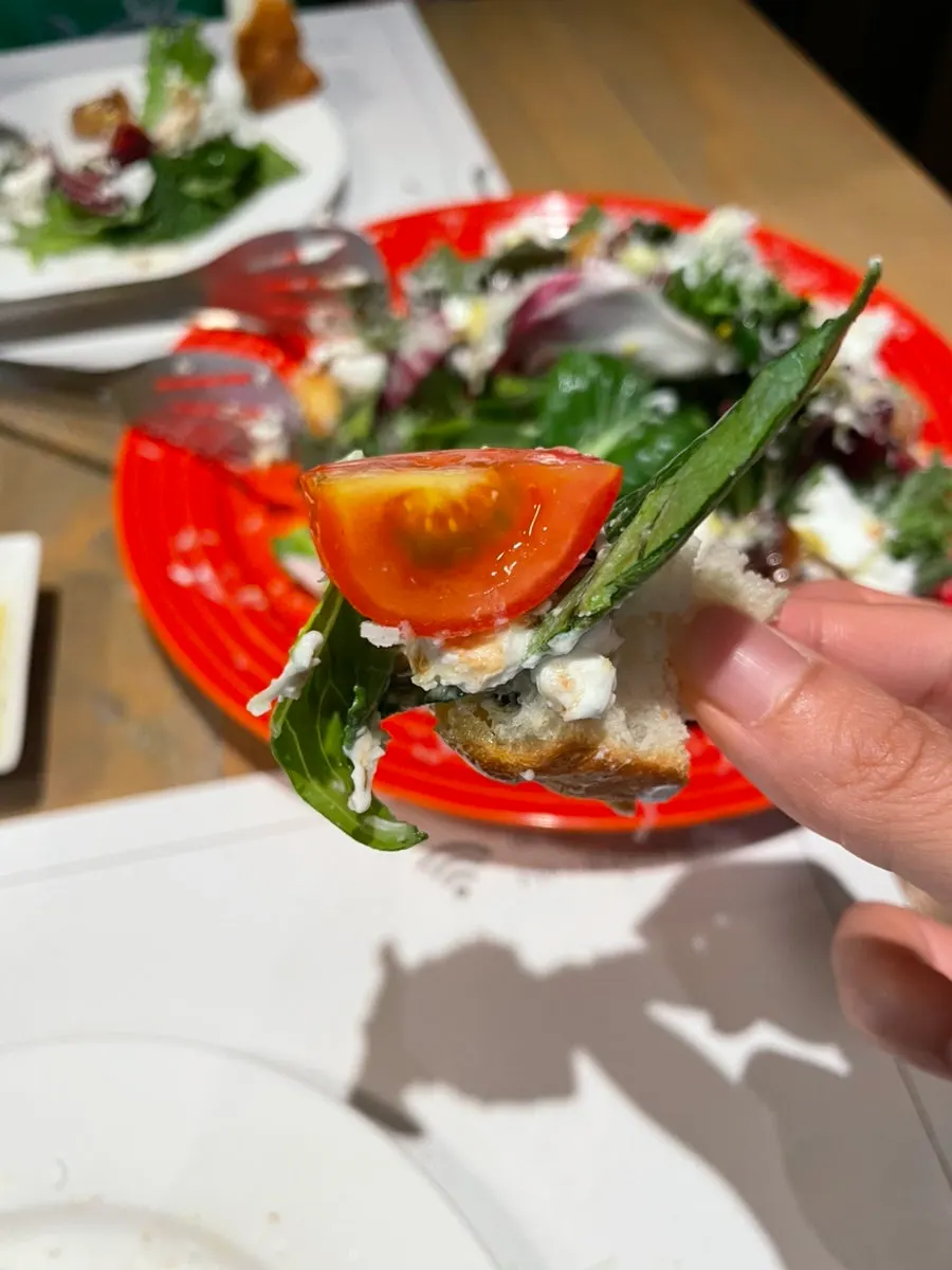 Ricotta cheese salad topped with dried figs