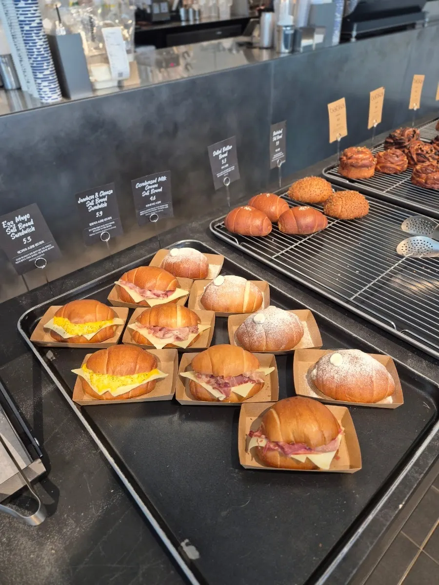 Bakery display case with salt bread