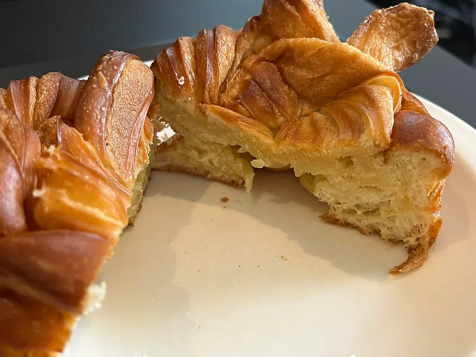 Mini Male butter babka with a Sabre knife