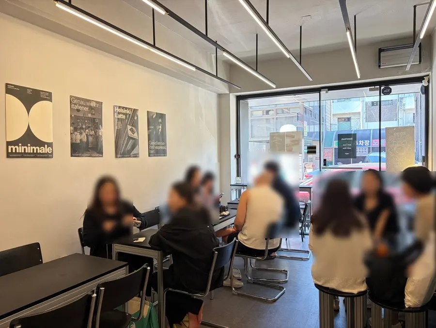 Cozy interior seating at Mini Male Coffee Roasters Yangjae Main Branch