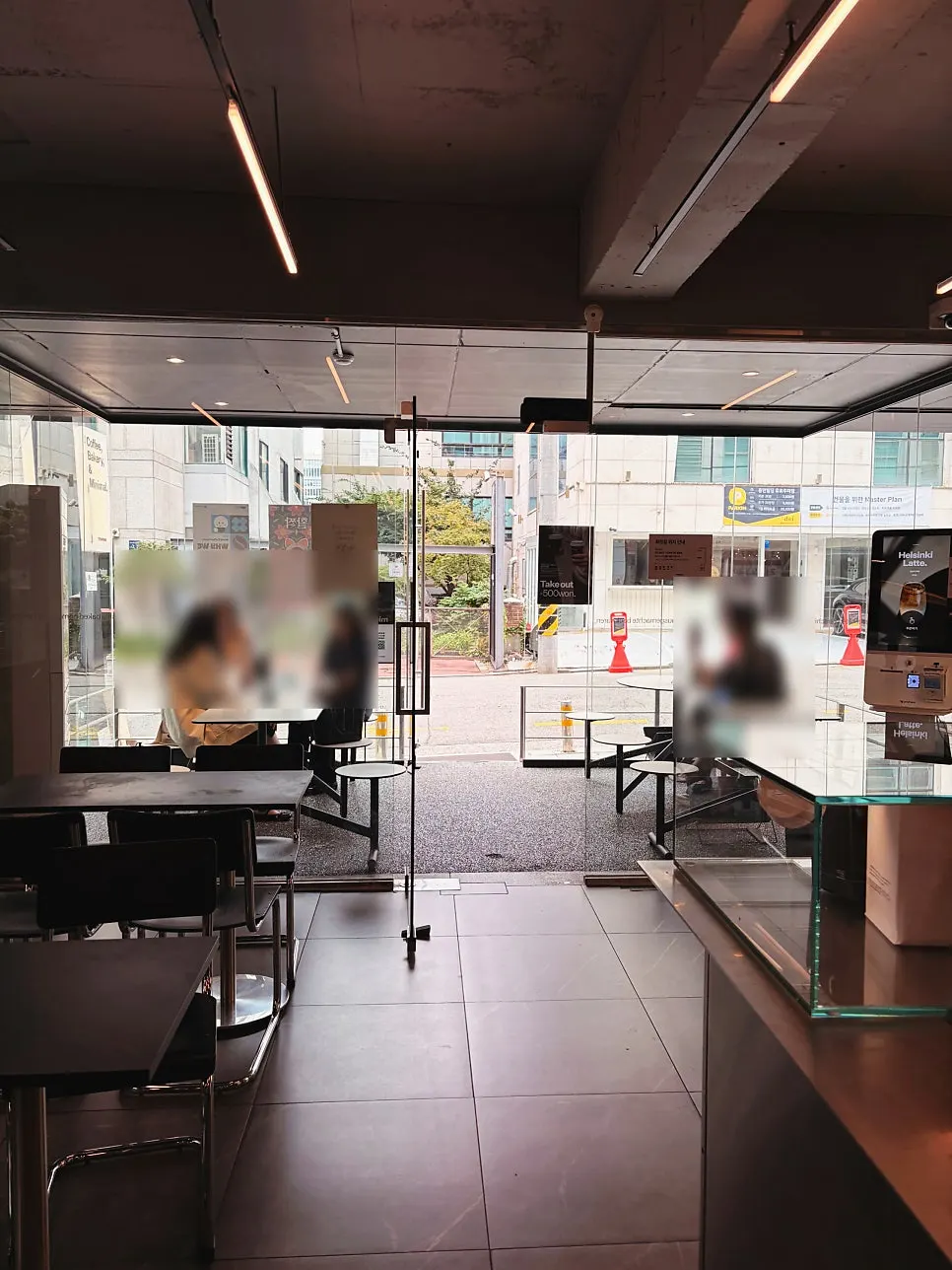 Café tables good for sitting alone or in groups