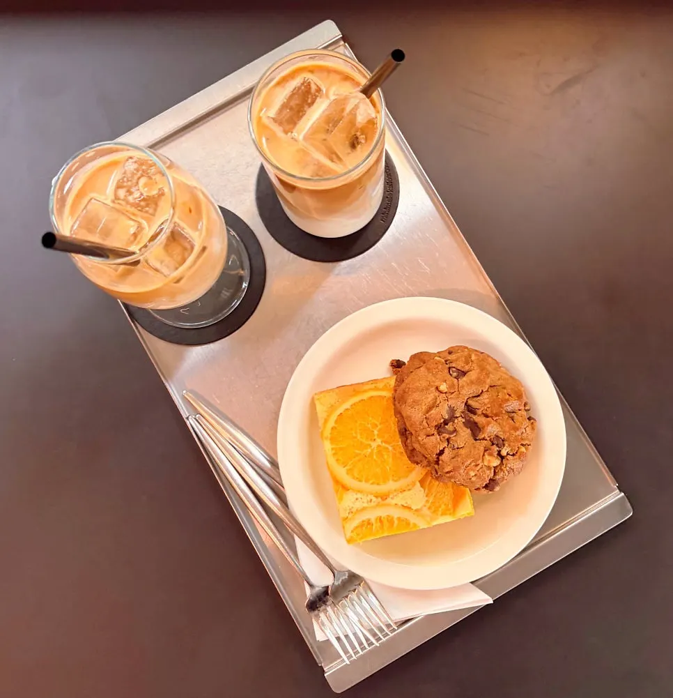 Helsinki latte plated in a glass cup
