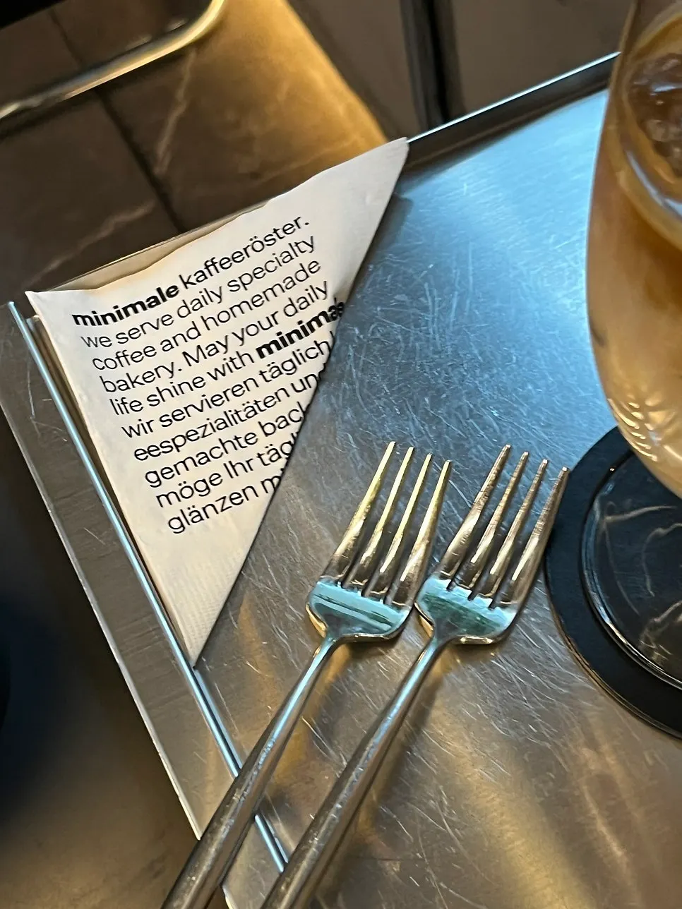 Stylishly designed café napkin