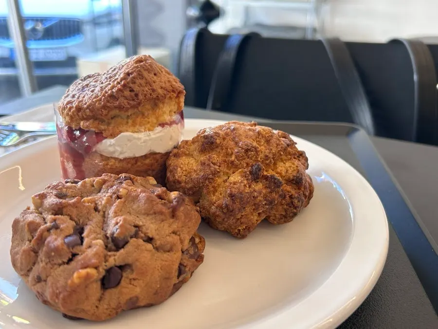 Morning spread with the Helsinki Latte and scones