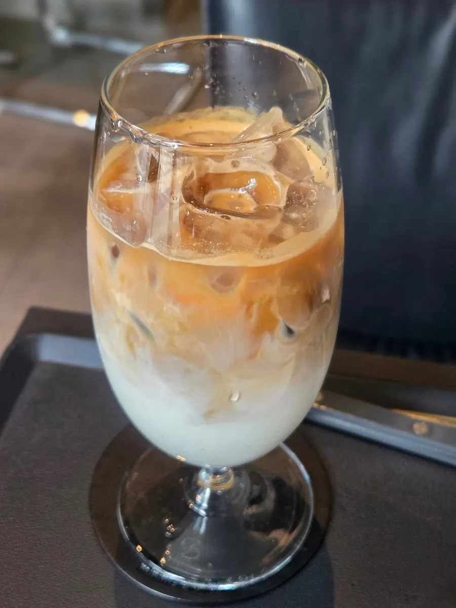 Helsinki latte served in a pretty cup
