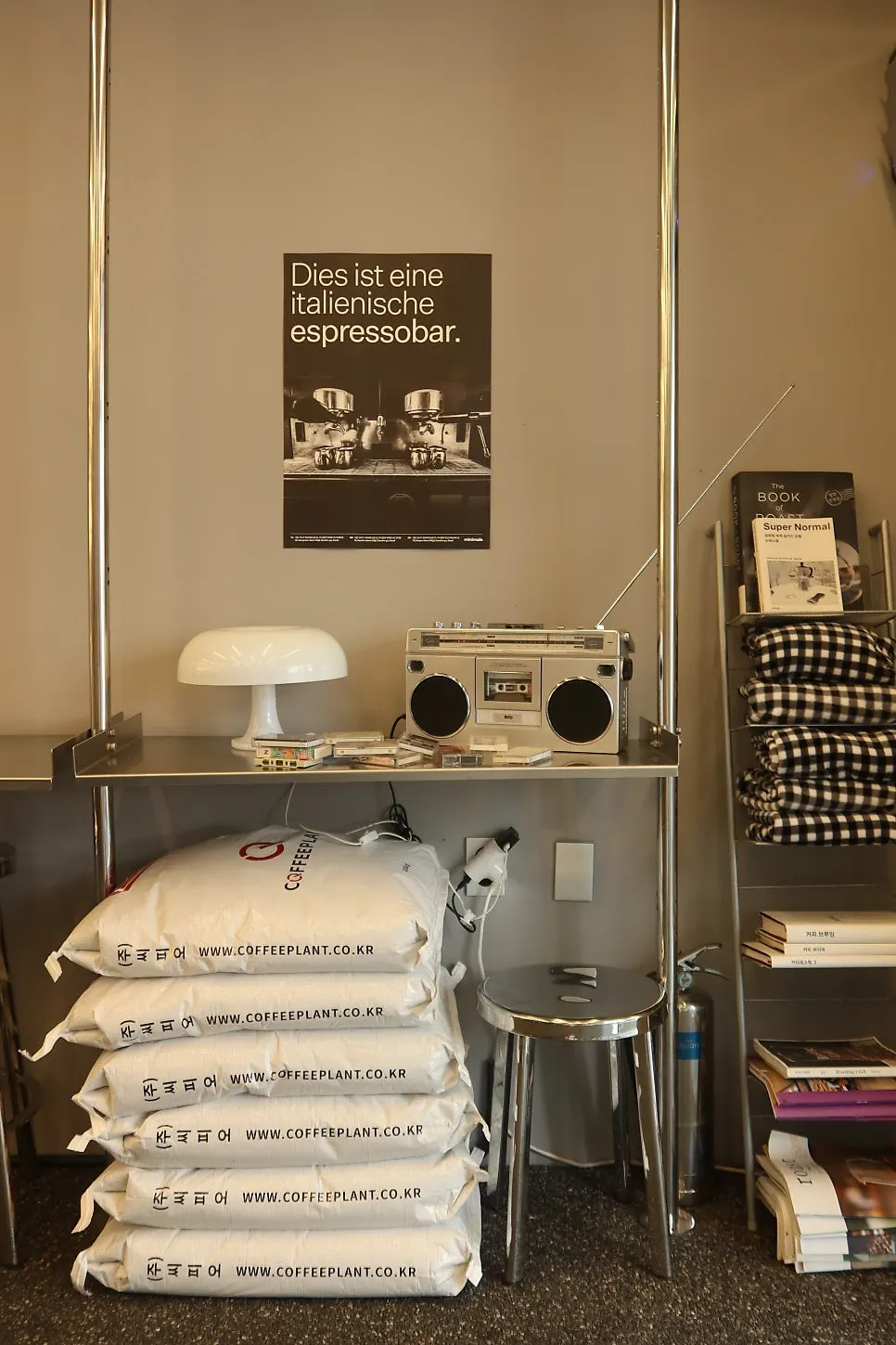 Baby seated in a clear high chair at Mini Male Seocho Gyodae Branch