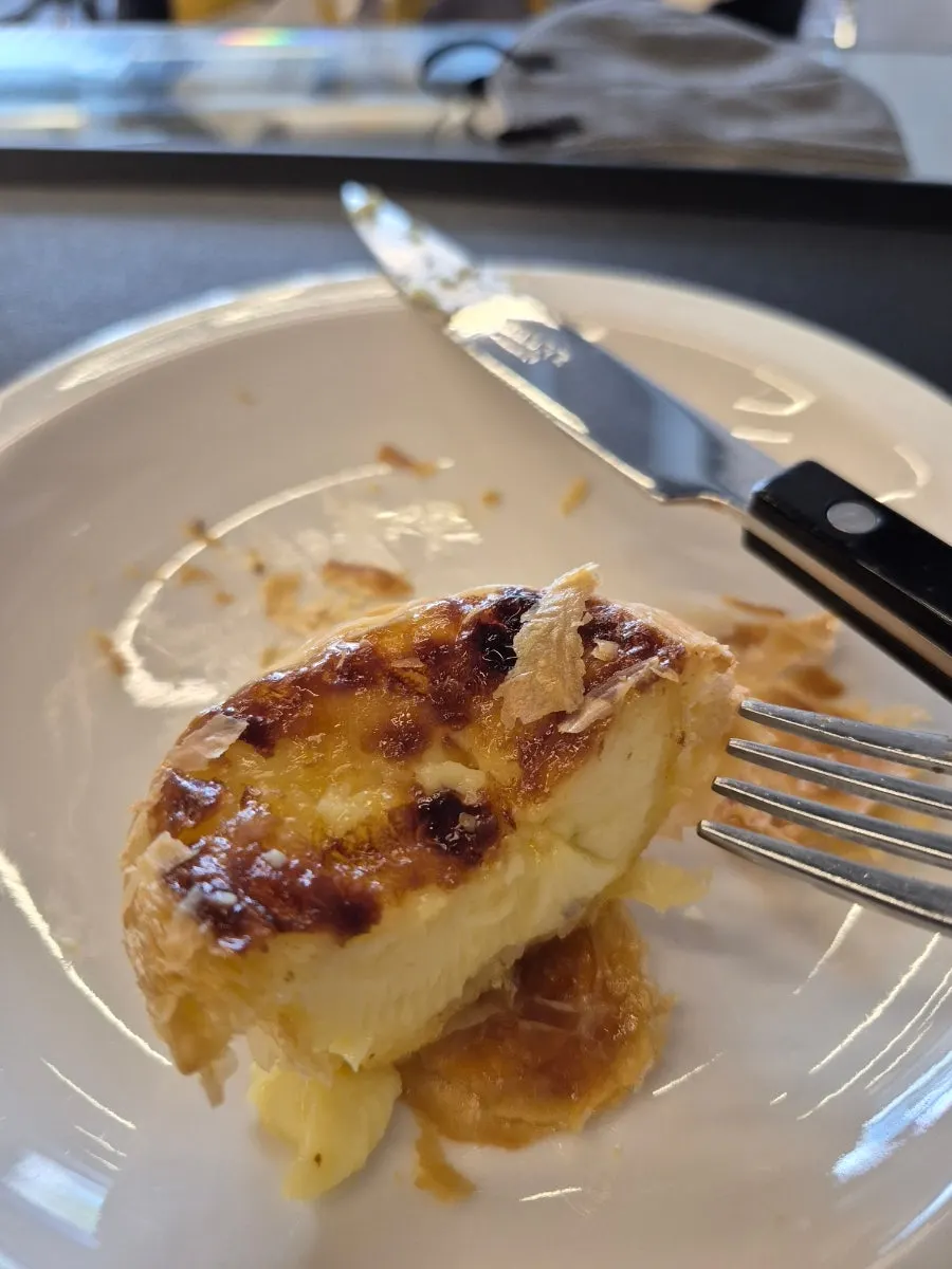 Close-up of the Mini Male egg tart