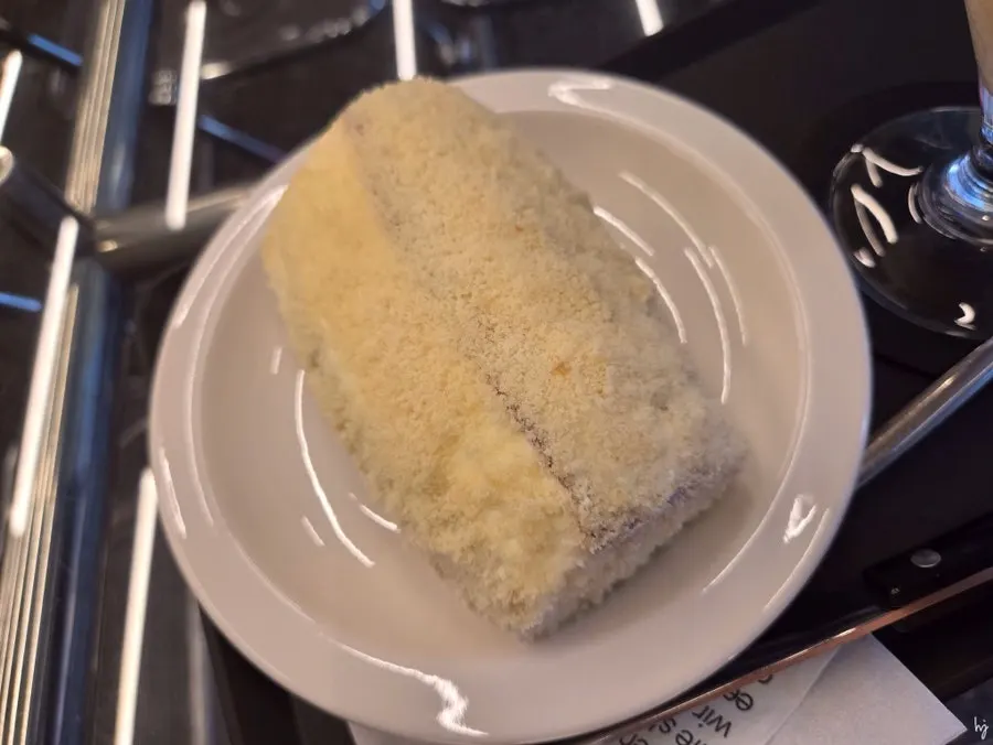 Forearm-sized handmade cream castella