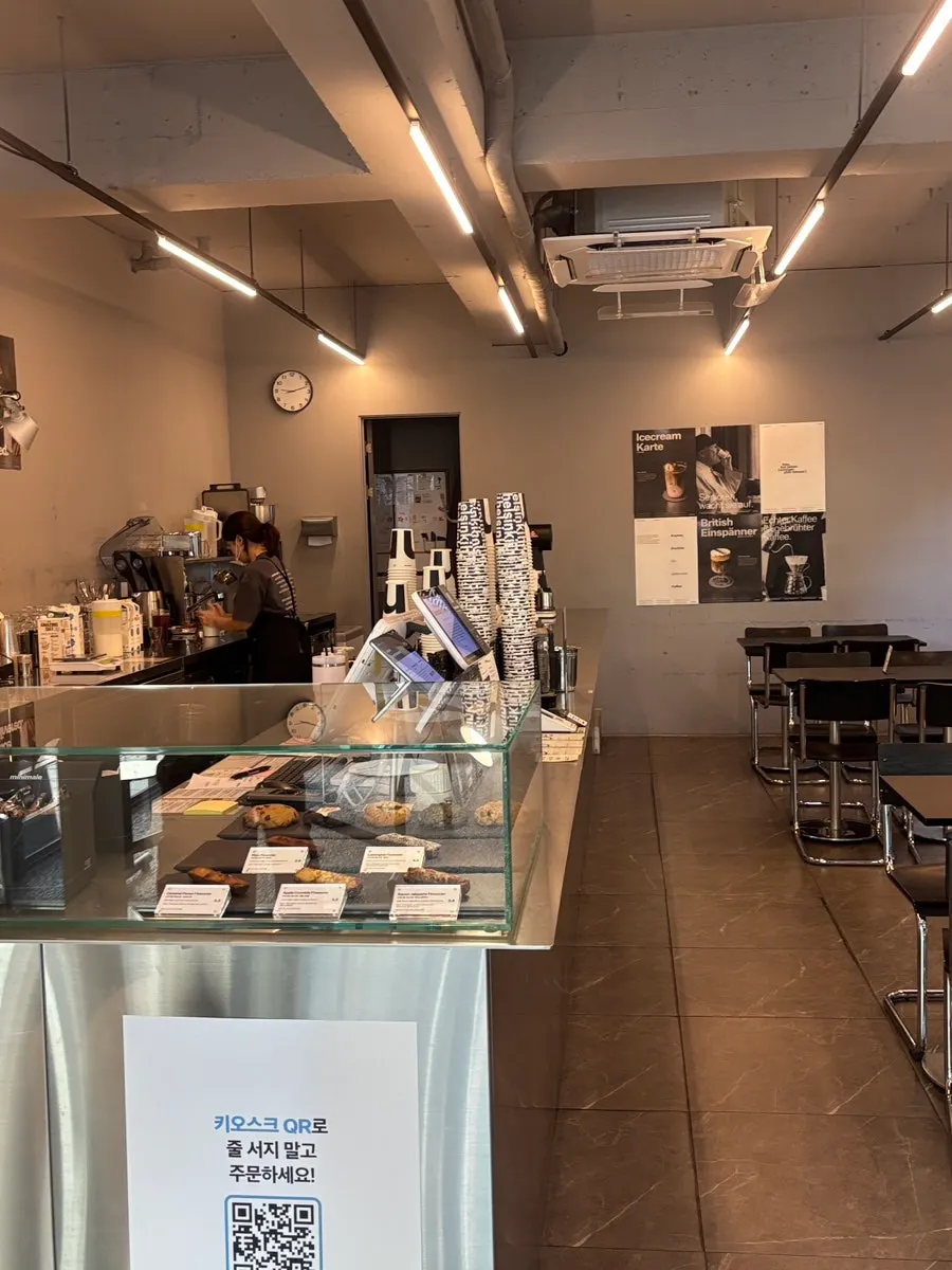 Café interior with a black-toned modern design