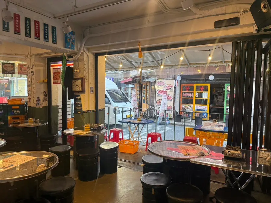 Minji Superette's interior already packed with customers early in the evening