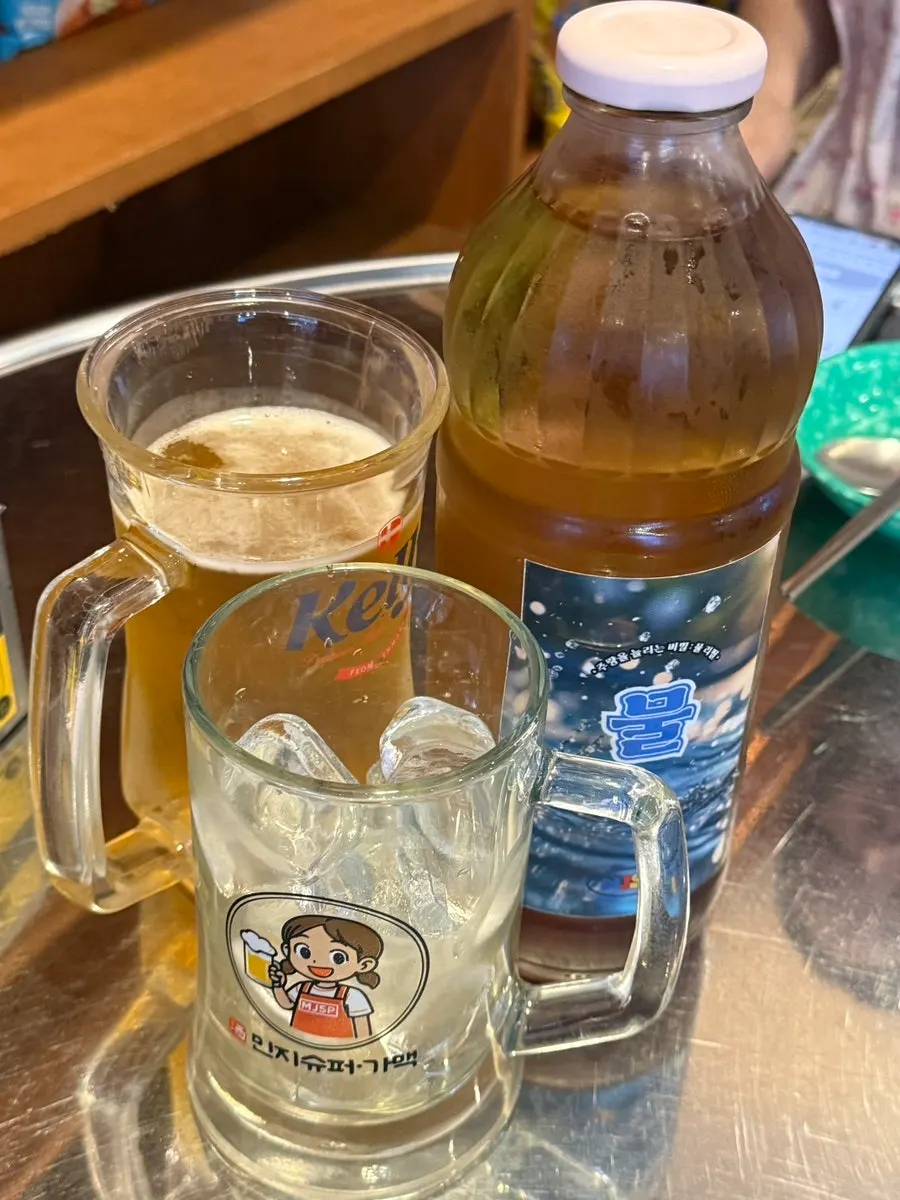 Barley tea served at Minji Superette