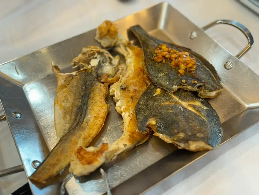 Thickly grilled cod cheek